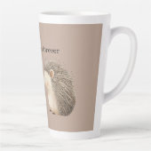 可愛いブラウンクリームハリネズミ最高のの友達 カフェラテマグ (右)