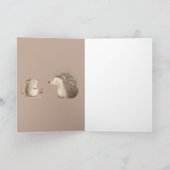 可愛いブラウンクリームハリネズミ最高のの友達 カード (内部)