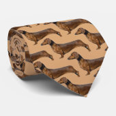 可愛いブラウンダシュント犬 ネクタイ (ロール)