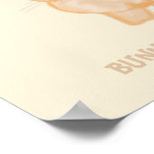 可愛いブラウンバニーラビット – ベージュの上に透明。 ポスター (角)