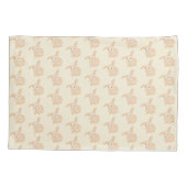 可愛いブラウンバニーラビット – ベージュの上に透明。 枕カバー (裏面)