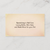 可愛いブラウンブルドッグペットトリマー名刺 名刺 (裏面)