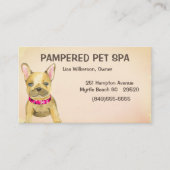 可愛いブラウンブルドッグペットトリマー名刺 名刺 (正面)