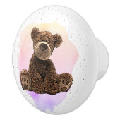 可愛いブラウンベア可愛らしい動物の子のベビー子供部屋 セラミックノブ (右)