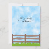 可愛いブラウンホースボーイズ誕生日パーティー 招待状 (裏面)