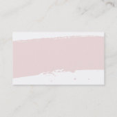 可愛いブラシスタイリッシュ線色彩の鮮やか淡い色のピンク金ゴールド 名刺 (裏面)