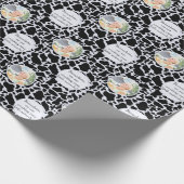 可愛いブラックオンブルーコウィドプリント写真気持ち ラッピングペーパー (角)