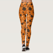 可愛いブラックカボチャのオレンジ色のハロウィーンレギンス レギンス (裏面)