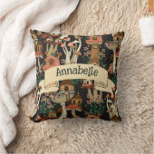 可愛いブラックコテージコアフローラキノコ型 クッション (ブランケット)