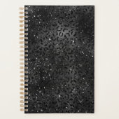 可愛いブラックチートヒョウ皮プリント動物 プランナー手帳 (正面)