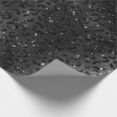 可愛いブラックチートヒョウ皮プリント動物 ラッピングペーパー (角)