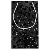 可愛いブラックチートヒョウ皮プリント柄 スモールペーパーバッグ (裏面)