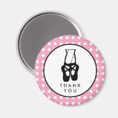 可愛いブラックバレエスリッパEn Pointeありがとう マグネット (正面/裏面)