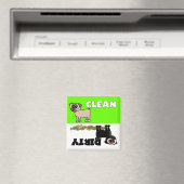 可愛いブラックパグクリーン/汚れた食洗機磁石 マグネット (インサイチュ (食洗機))