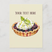 可愛いブラックベリーのパイのメッセージを追加 ポストカード (正面)