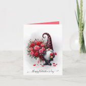 可愛いブラック格言とレッドローゼスバレンタインデー カード (正面)