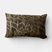 可愛いブラック金ゴールドアールデコ枕 ランバークッション (裏面)