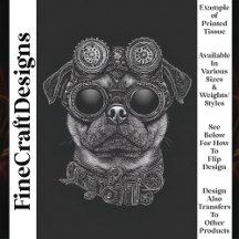 可愛いブラック&ホワイトSteampunk Pug T6デコパージュ