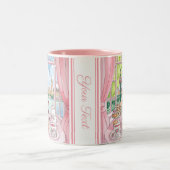 可愛いブリティッシュ・ケーキ&ティー統一された- Kingdom London ツートーンマグカップ (中央)