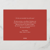 可愛いブリティッシュ・ショートヘア猫サンタ写真クリスマス 箔シーズンカード (裏面)