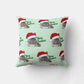 可愛いブリンドルフランスのブルドッグパピーサンタ クッション (裏面)