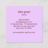 可愛いブルゴーニュフローラボホSNSネットワーク スクエア名刺 (裏面)