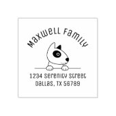 可愛いブルテリアドッグアーチファミリーアドレス2 ラバースタンプ (インプリント)