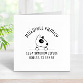 可愛いブルテリアドッグアーチファミリーアドレス2 ラバースタンプ