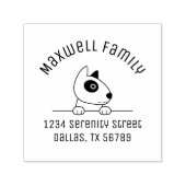 可愛いブルテリアドッグアーチファミリーアドレス セルフインキングスタンプ (デザイン)