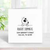 可愛いブルテリア犬のぞきアドレス2 ラバースタンプ