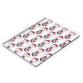 可愛いブルテリア犬のクリスマスパターン ノートブック (左側)