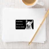 可愛いブルテリア犬アート ラベル (インサイチュ)