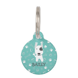 可愛いブルテリア犬カスタマイズ可能な名前 ペット　ネームタグ