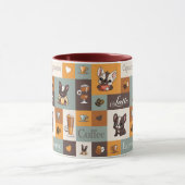 可愛いブルドッグのコーヒー好き マグカップ (中央)