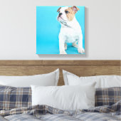 可愛いブルドッグパピー キャンバスプリント (インサイチュ (寝室))