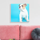 可愛いブルドッグパピー キャンバスプリント (インサイチュ (リビング))