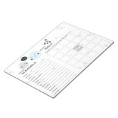 可愛いブルーかわいいプラネット&モーンズベビーシャワーゲーム ノートパッド (アングル)