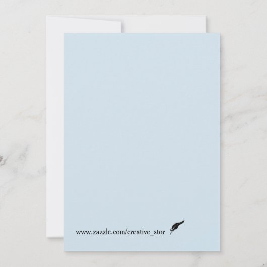 可愛いブルーが私の花嫁招待状 招待状 (裏面)