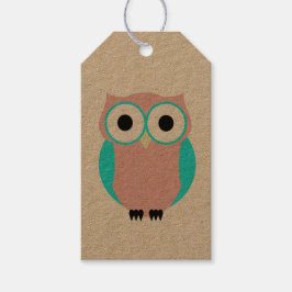 可愛いブルーとピンクのフクロベビーシャワーギフトラベル ギフトタグ