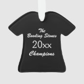 可愛いブルーとブラックのボーリングシャツ オーナメント (裏面)