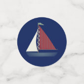 可愛いブルーのおもちゃ帆船テーブル紙吹雪 コンフェッティ (スモール正面)