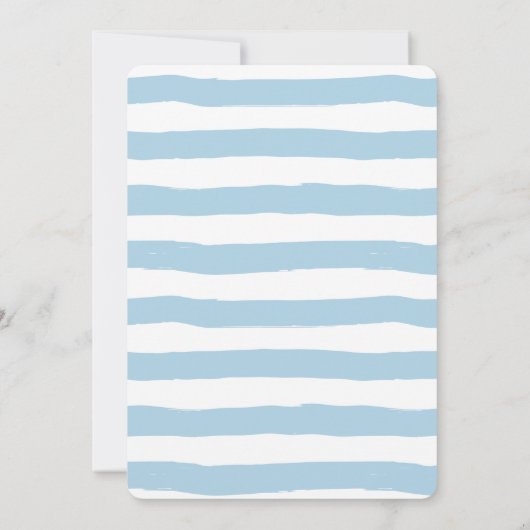 可愛いブルーのクマナースをマスクに – 感謝 招待状 (裏面)