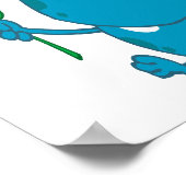 可愛いブルーのラブモンスター ポスター (角)