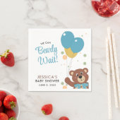 可愛いブルーの男の赤ちゃん スタンダードカクテルナプキン (インサイチュ)