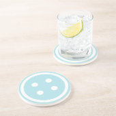 可愛いブルーの裁縫ボタン コースター (側面)