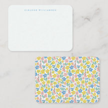 可愛いブルーイエローフローラ名前をカスタムするギフトエンクロージャー