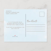 可愛いブルーイッツアボーイヴィンテージベビー車クラシック インビテーションポストカード (裏面)