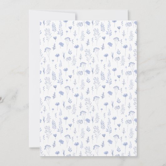 可愛いブルーイースターラビット男の赤ちゃんシャワー招待 招待状 (裏面)