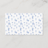 可愛いブルーイースターラビット男の赤ちゃん感謝していシャワーユー エンクロージャーカード (裏面)