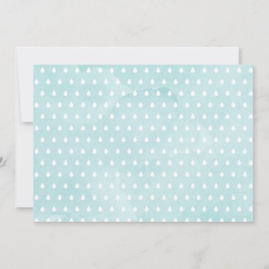 可愛いブルーウォーターカラーエレファントボーイ赤ちゃんシャワー 招待状 (裏面)